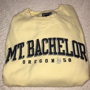 Light yellow sweatshirt from Mt. Bachelor